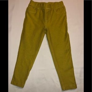 Tea Mustard Yellow Jeggings Girls 5T